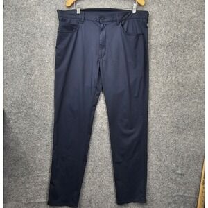Stylus Pants Mens 38 Navy Blue Performance Stretch Flat Front Golf Trouser 39x31
